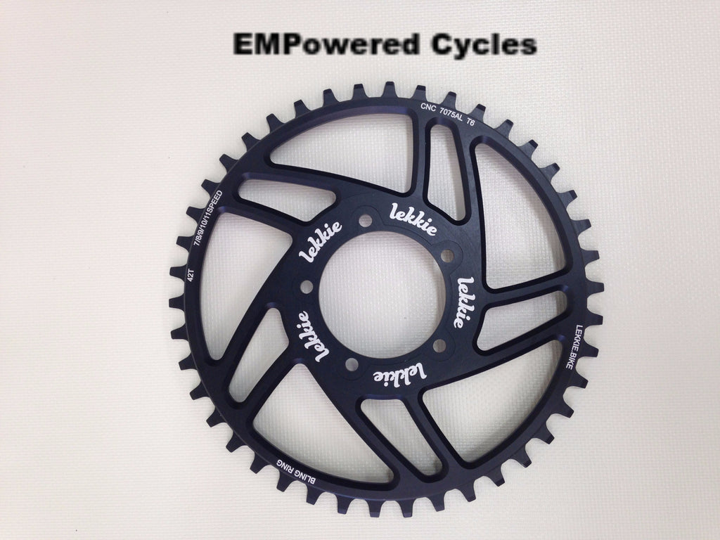 EMPowered Cycles Lekkie bling ring 42 tooth anodized black